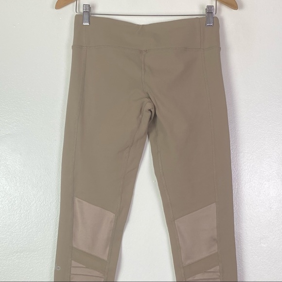 Alo Yoga Women's Mid Rise Mesh Beige Moto Leggings Size M - Picture 6 of 11